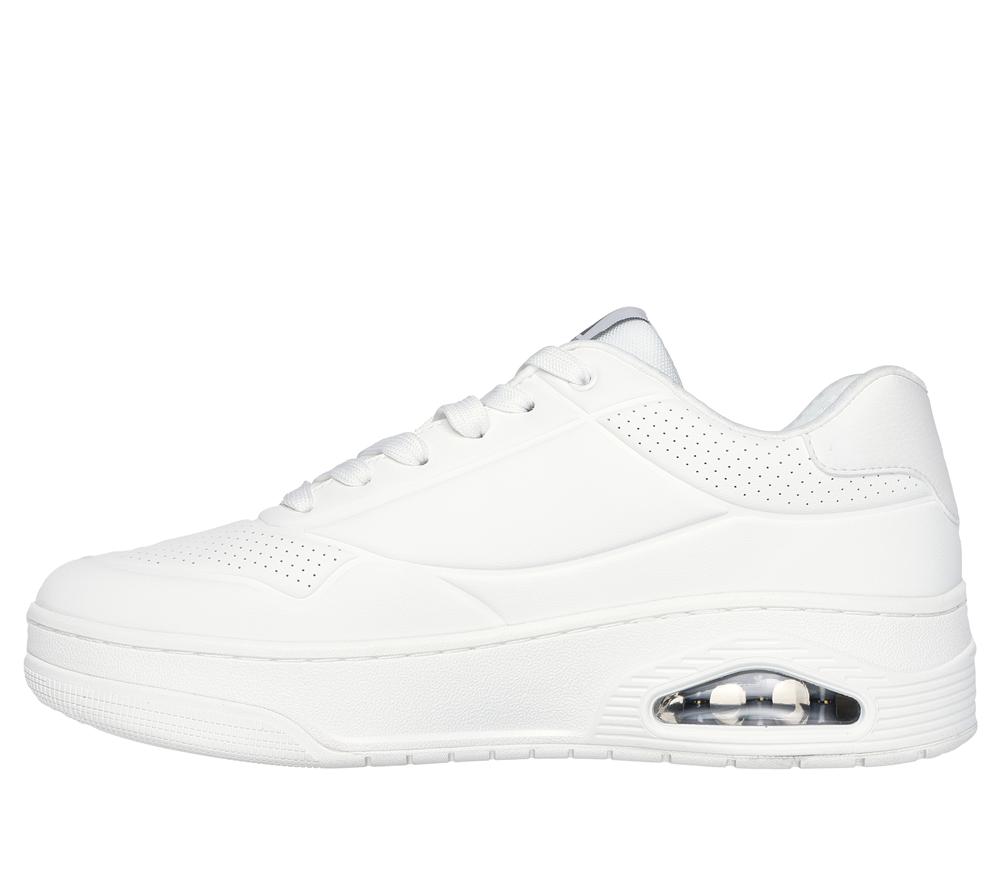 Men Skechers Uno Court Lace Up White  USA |  1795-YCNFV