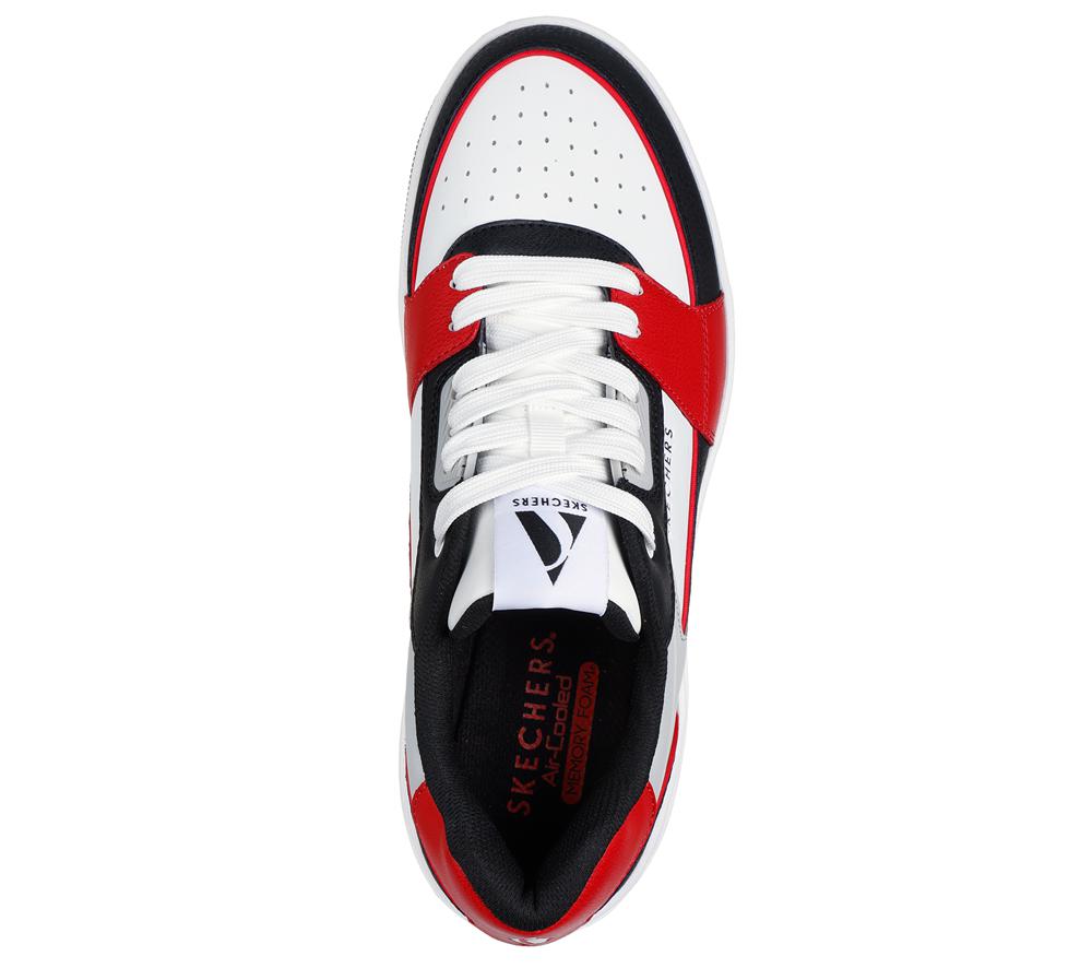 Men Skechers Uno Court - Low-Post Lace Up White / Red / Black  USA |  6093-LXCEI