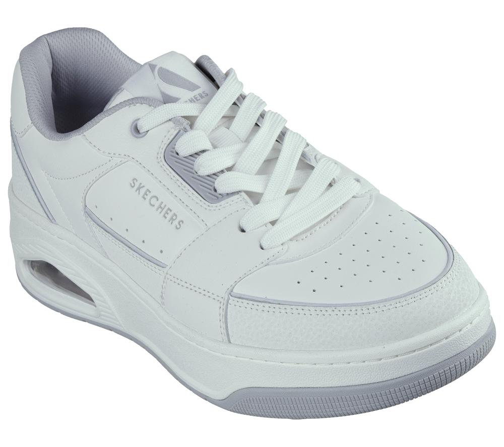 Men Skechers Uno Court - Low-Post Lace Up White  USA |  2416-GCJXM