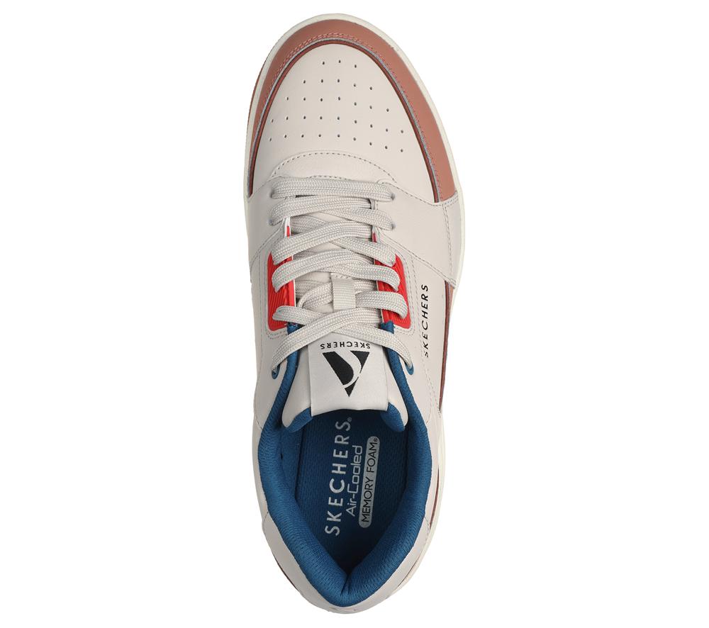 Men Skechers Uno Court - Low-Post Lace Up Natural / Multicolor  USA |  1630-YUCLA