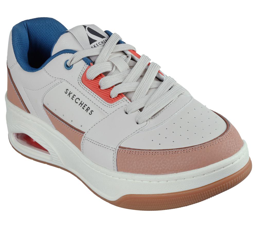 Men Skechers Uno Court - Low-Post Lace Up Natural / Multicolor  USA |  1630-YUCLA