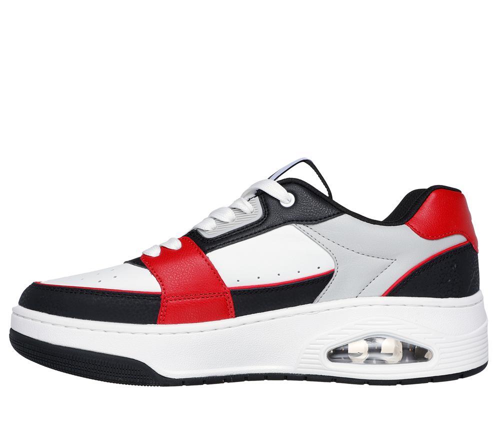 Men Skechers Uno Court - Low-Post Sneakers White / Red / Black  USA |  8310-EBQLI