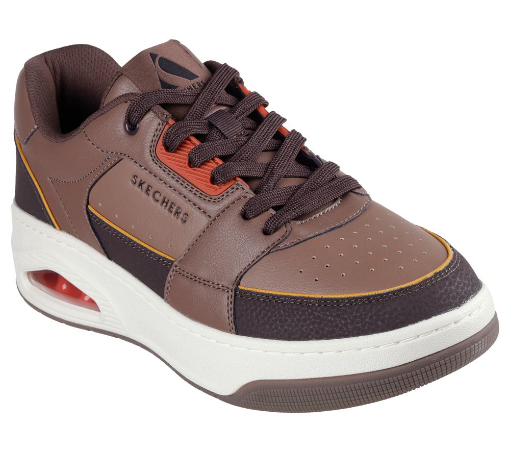 Men Skechers Uno Court - Low-Post Sneakers Dark Brown  USA |  4861-PICQE
