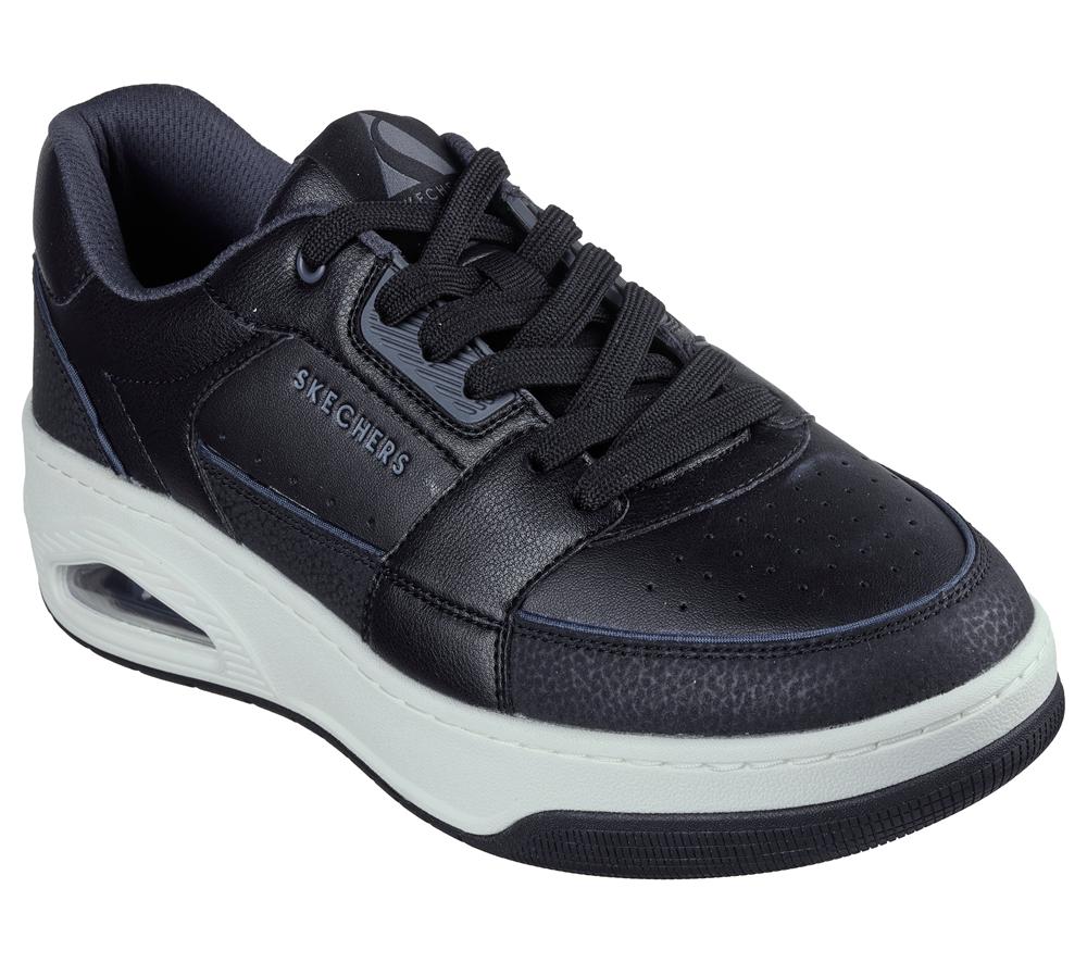 Men Skechers Uno Court - Low-Post Sneakers Black  USA |  0951-IHVPG