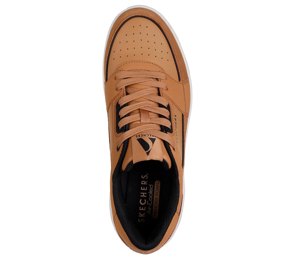 Men Skechers Uno Court - Low Post Match Lace Up Whiskey Brown  USA |  3210-VCMTH