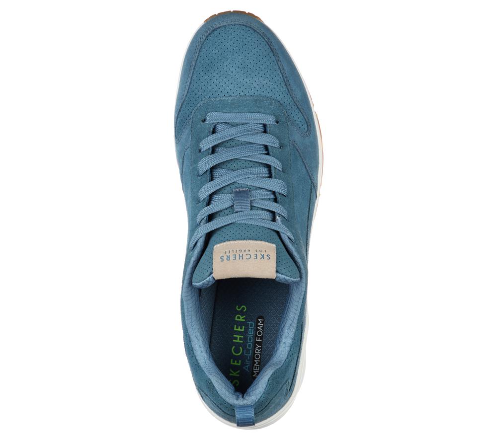 Men Skechers Uno Lace Up Blue  USA |  3064-RIBZS