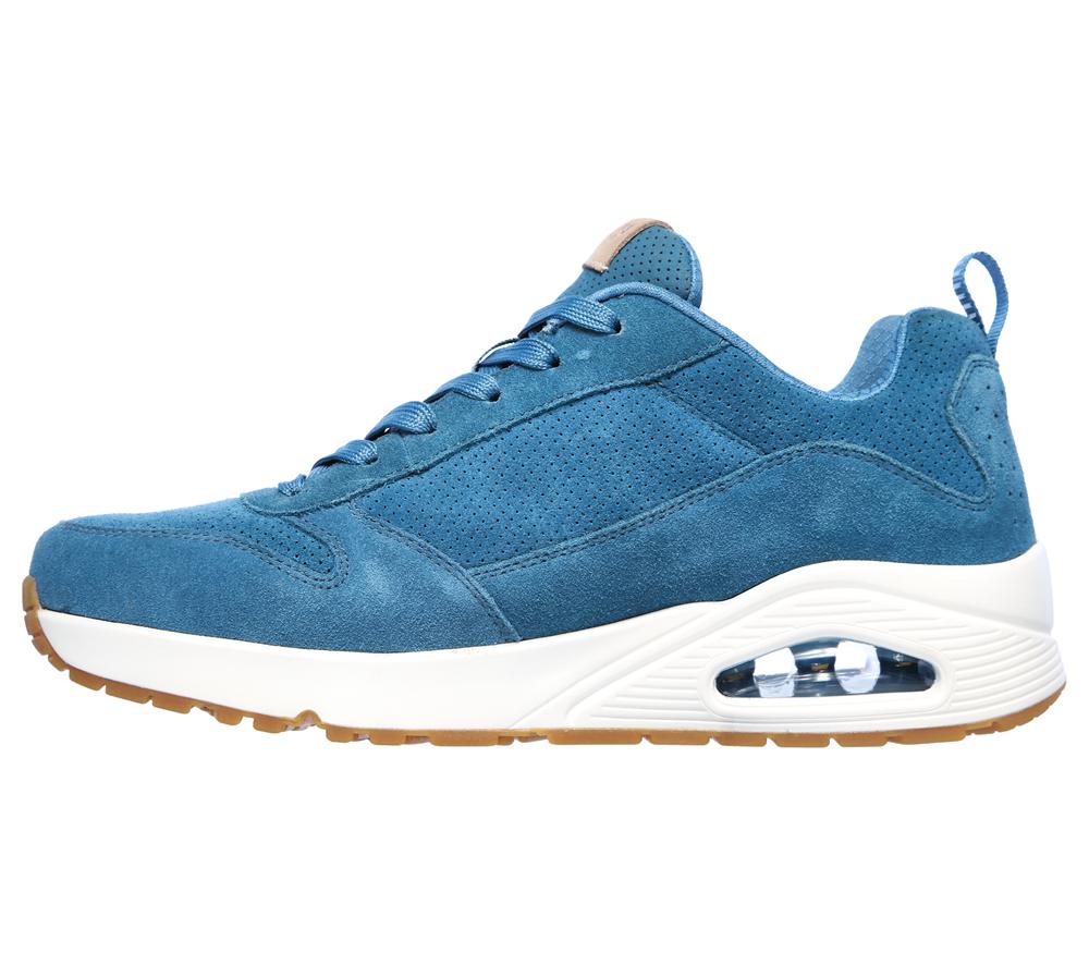 Men Skechers Uno Lace Up Blue  USA |  3064-RIBZS