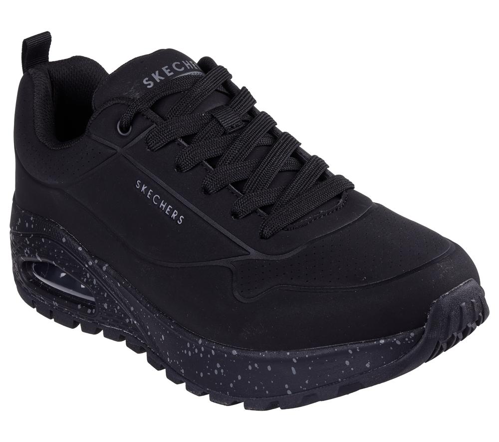 Men Skechers Uno Rugged - Wat-air-proof Lace Up Black  USA |  2078-EAUZR