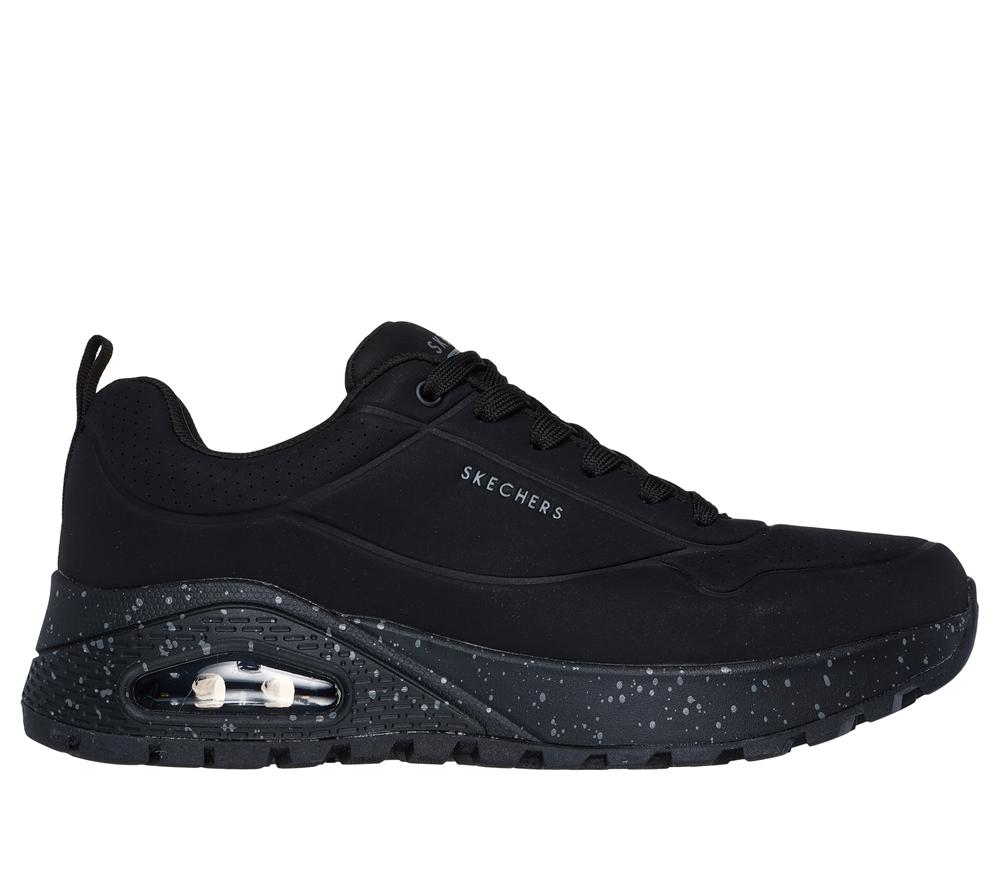 Men Skechers Uno Rugged - Wat-air-proof Lace Up Black  USA |  2078-EAUZR