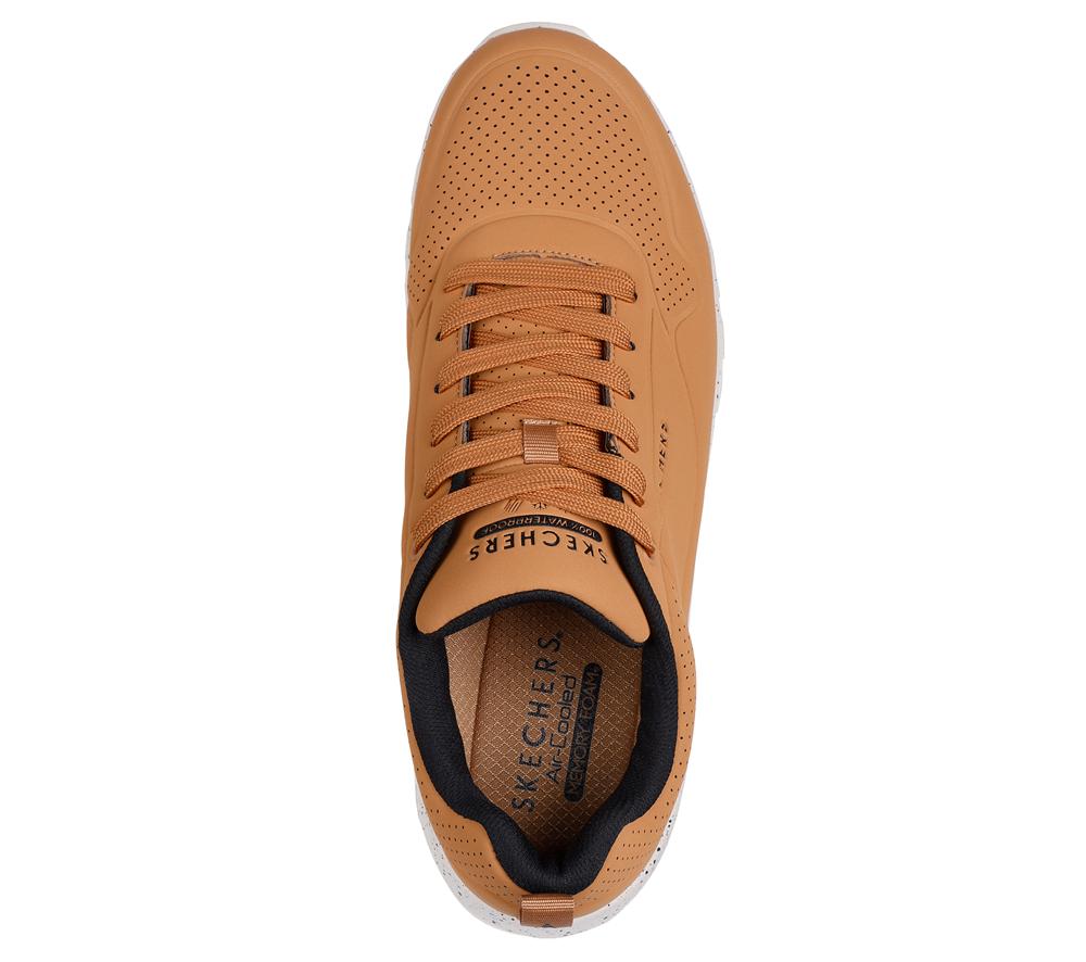 Men Skechers Uno Rugged - Wat-air-proof Sneakers Tan Grey  USA |  4078-UWCEZ