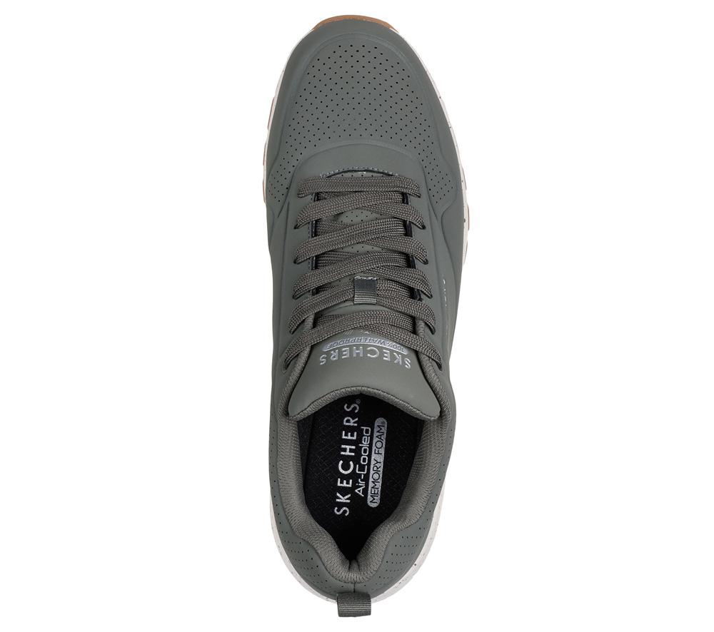 Men Skechers Uno Rugged - Wat-air-proof Sneakers Olive  USA |  8975-QPBXD