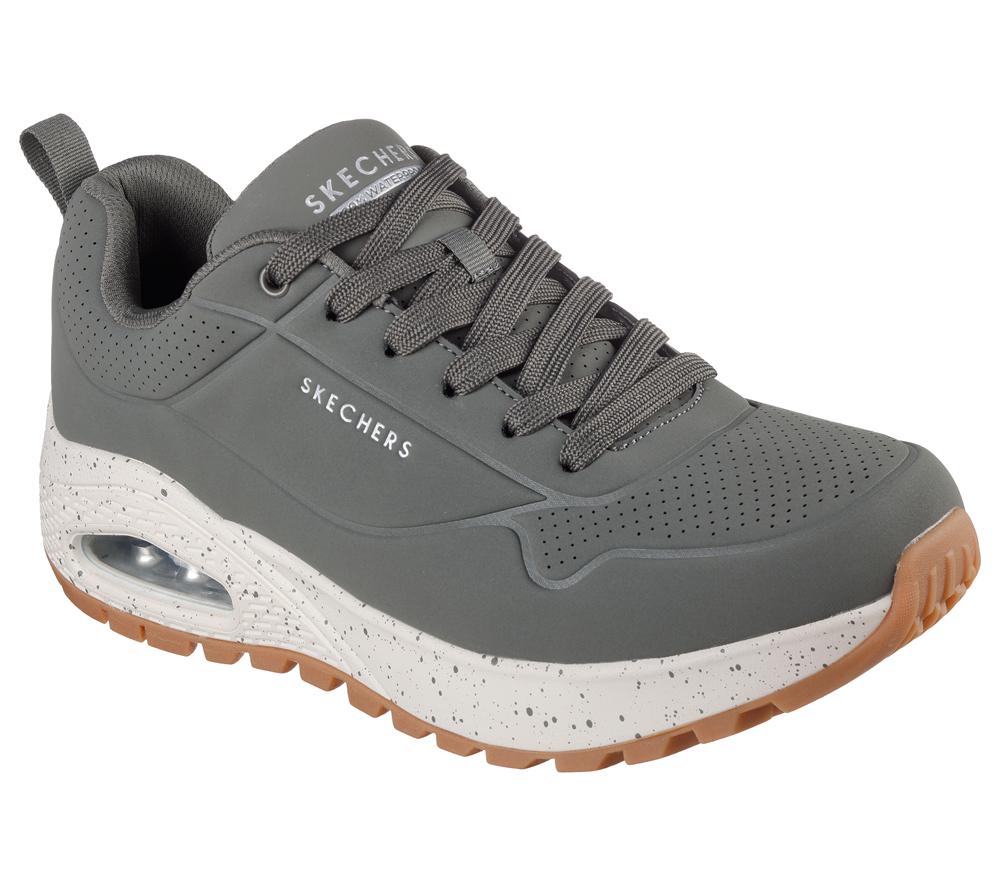 Men Skechers Uno Rugged - Wat-air-proof Sneakers Olive  USA |  8975-QPBXD