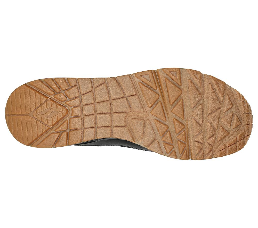Men Skechers Uno - Layover Lace Up Black  USA |  0381-CRXLY
