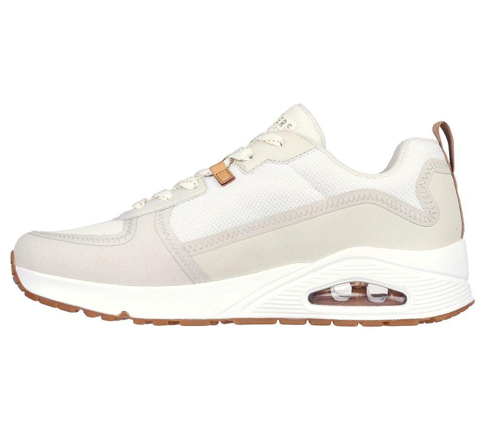 Men Skechers Uno - Layover Lace Up Off White  USA |  7426-NJZYD