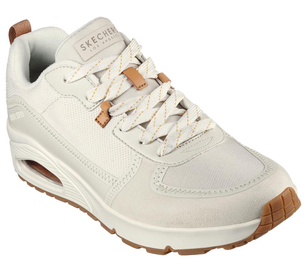 Men Skechers Uno - Layover Lace Up Off White  USA |  7426-NJZYD