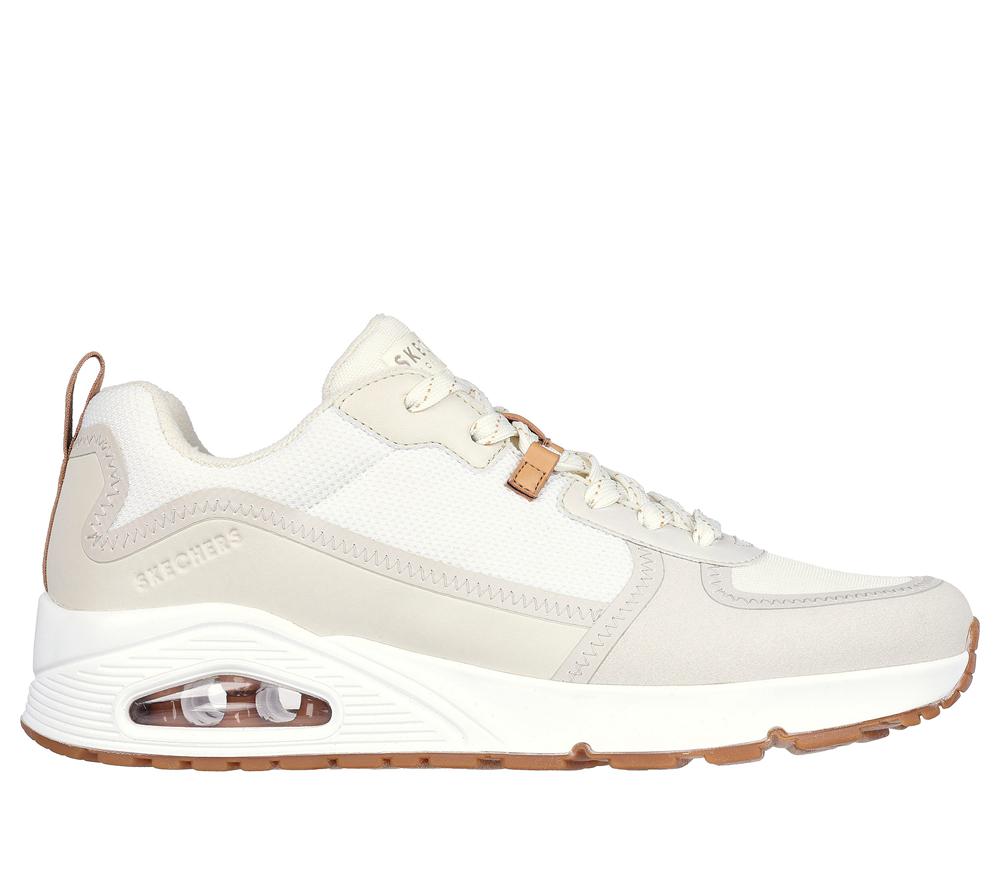 Men Skechers Uno - Layover Lace Up Off White  USA |  7426-NJZYD