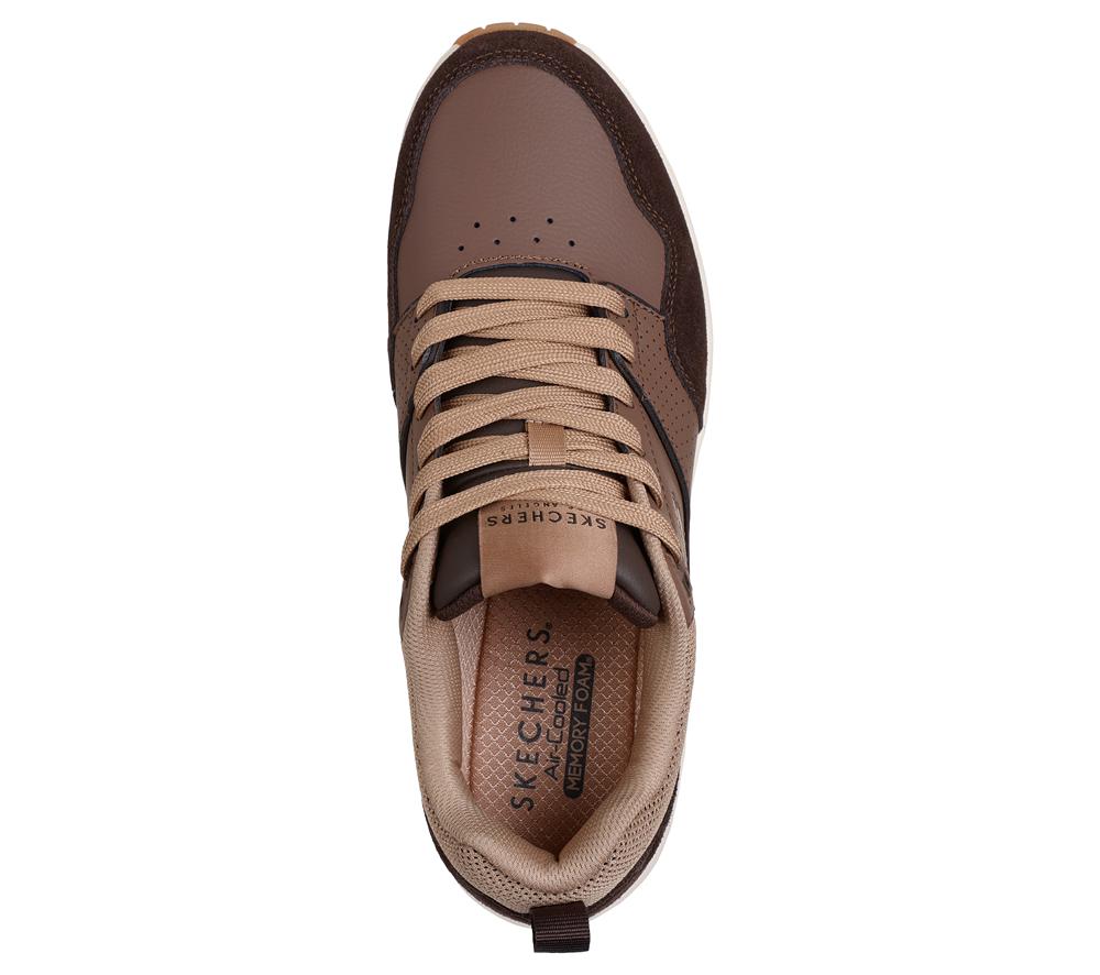 Men Skechers Uno - Retro One Lace Up Brown  USA |  0761-SJMKD