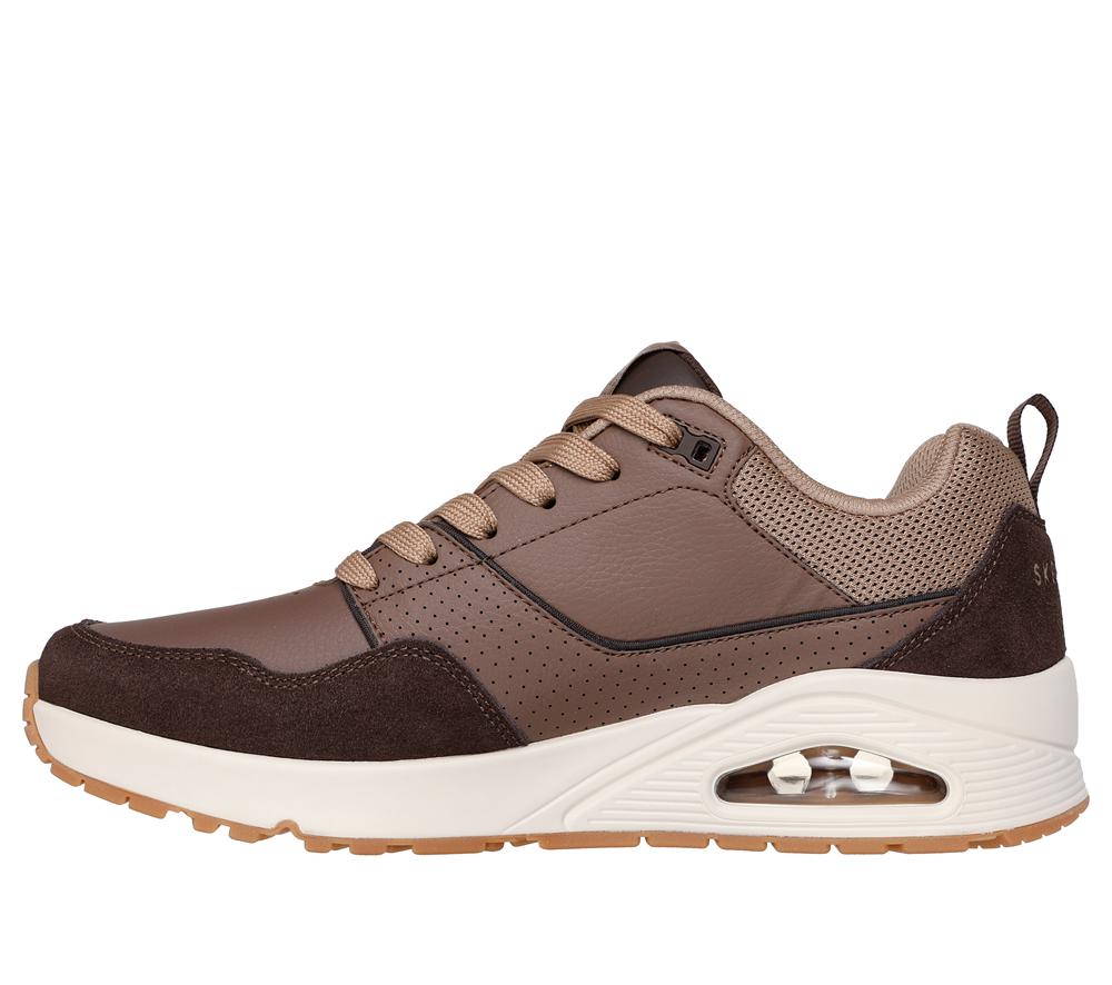 Men Skechers Uno - Retro One Lace Up Brown  USA |  0761-SJMKD