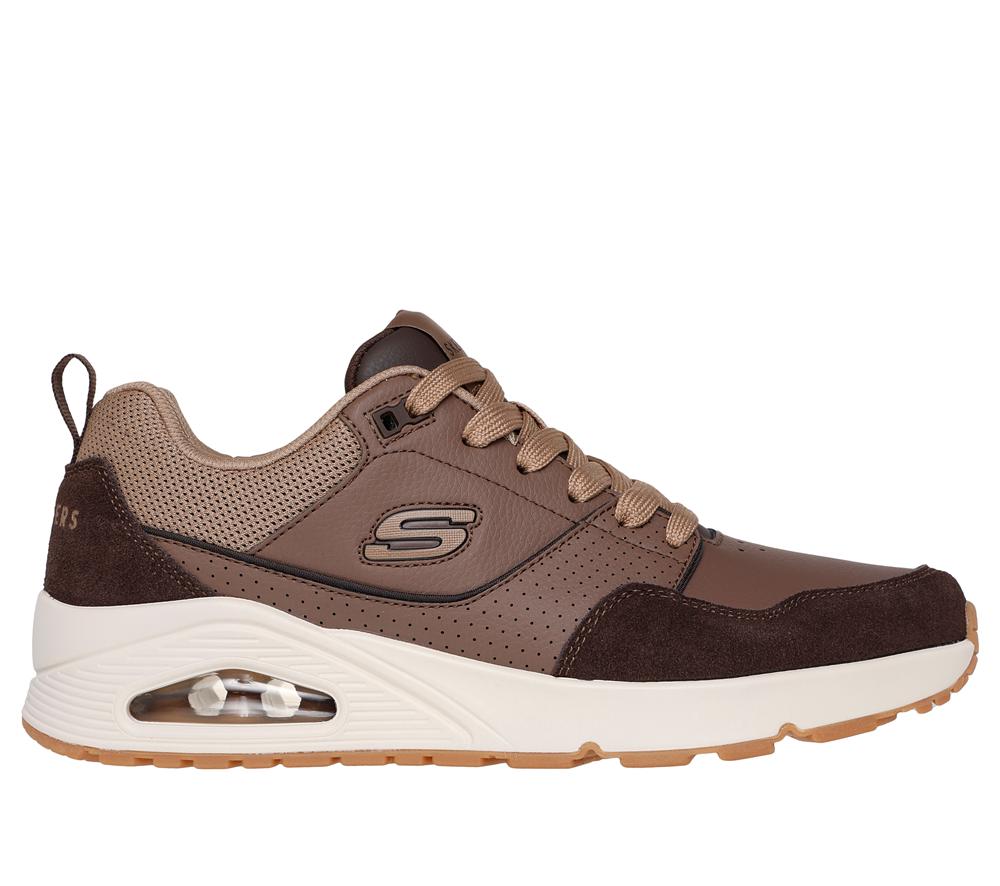 Men Skechers Uno - Retro One Lace Up Brown  USA |  0761-SJMKD