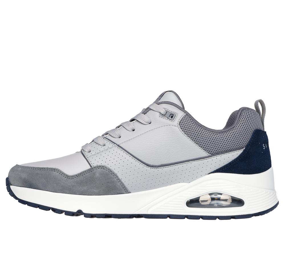 Men Skechers Uno - Retro One Sneakers Grey  USA |  7845-UPVLI