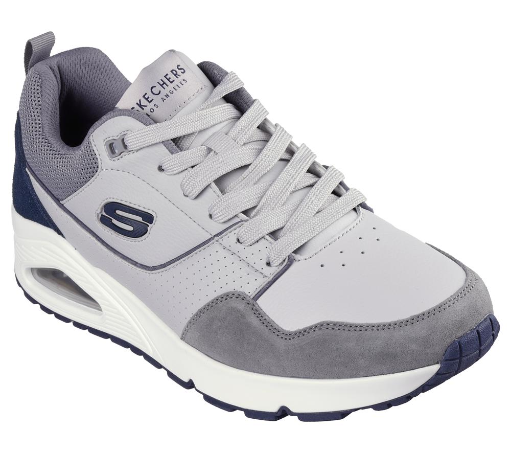 Men Skechers Uno - Retro One Sneakers Grey  USA |  7845-UPVLI