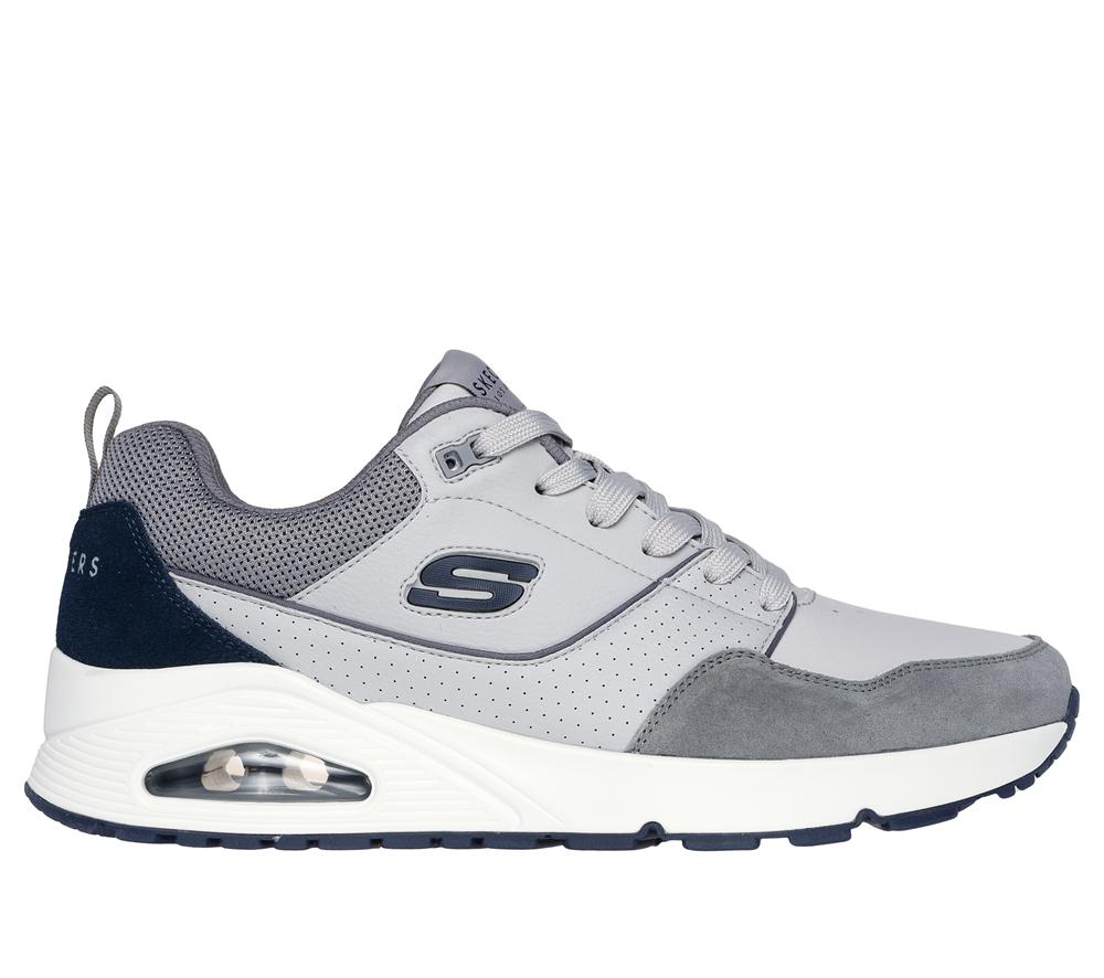 Men Skechers Uno - Retro One Sneakers Grey  USA |  7845-UPVLI