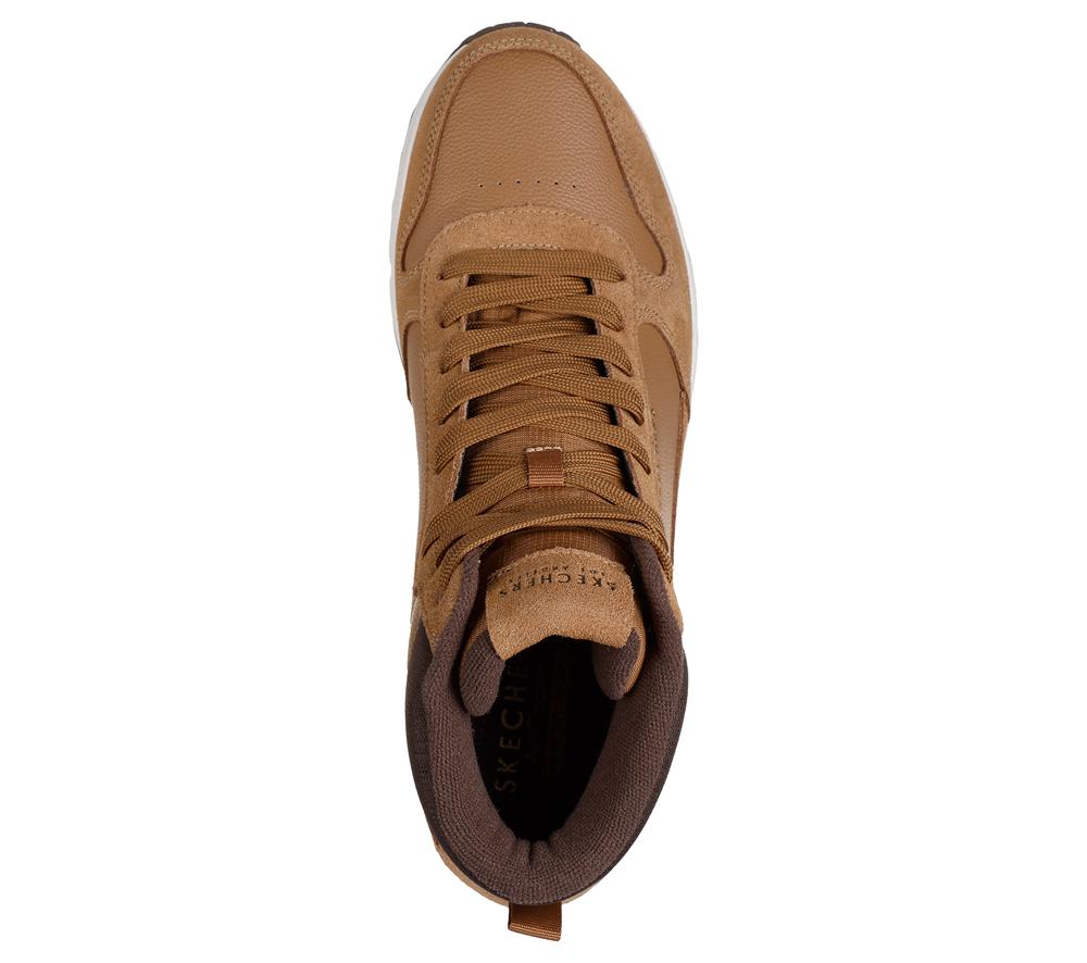 Men Skechers Uno - Stacre Mid Boots Whiskey Brown  USA |  5967-BSLPO