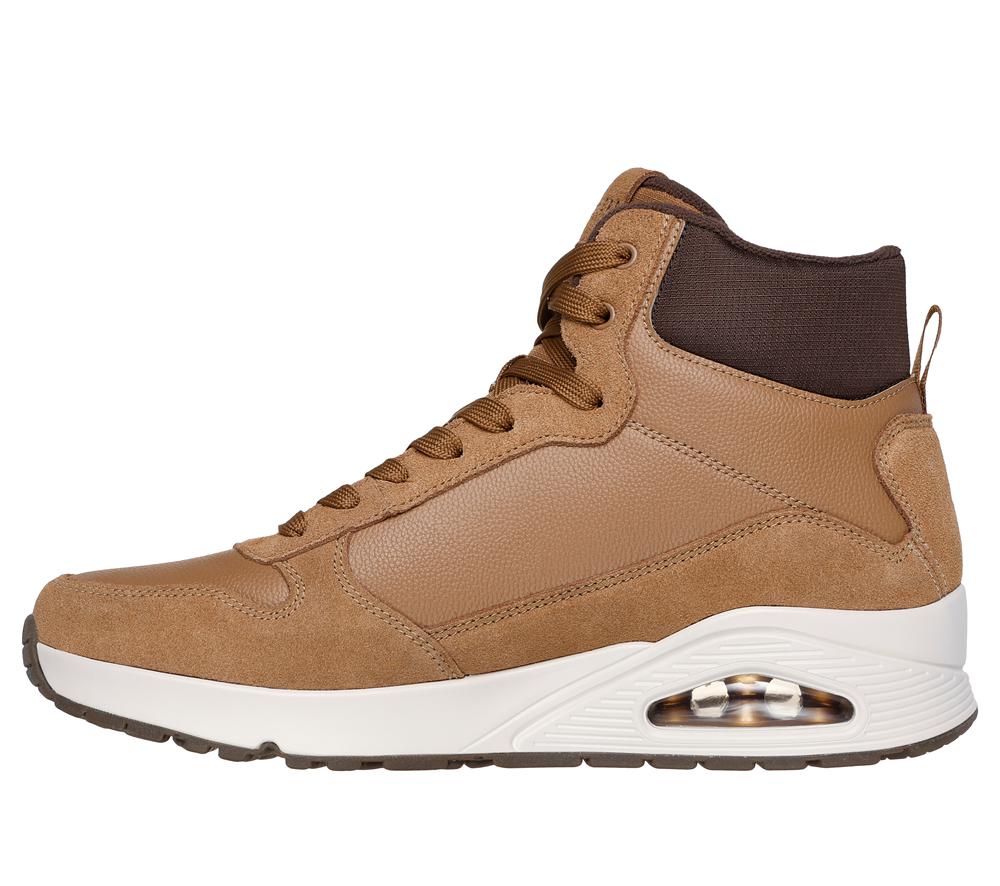 Men Skechers Uno - Stacre Mid Boots Whiskey Brown  USA |  5967-BSLPO