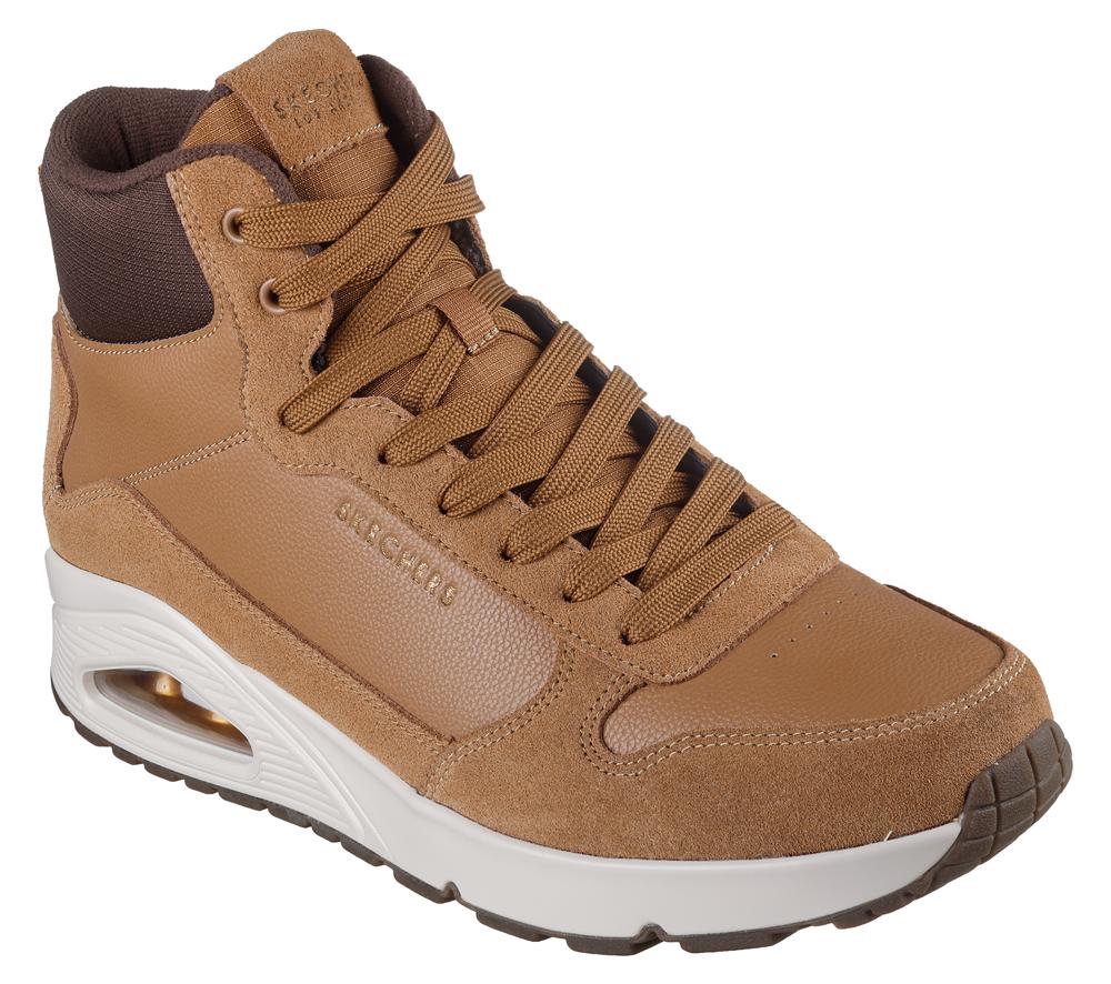Men Skechers Uno - Stacre Mid Boots Whiskey Brown  USA |  5967-BSLPO
