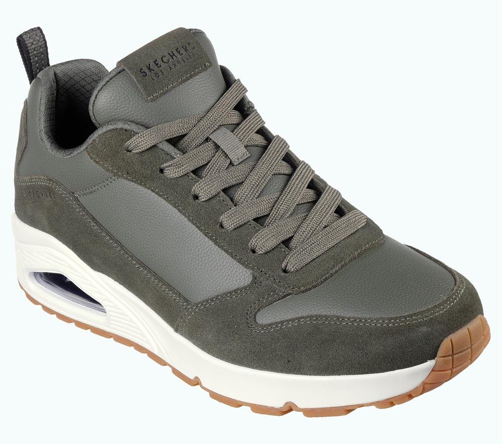 Men Skechers Uno - Stacre Sneakers Olive  USA |  8026-BNQOX
