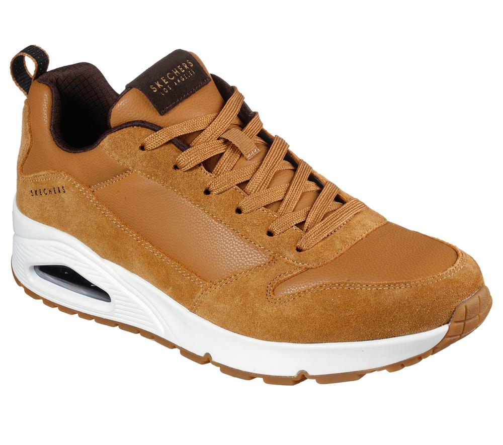 Men Skechers Uno - Stacre Sneakers Whiskey Brown  USA |  7642-LUTEP