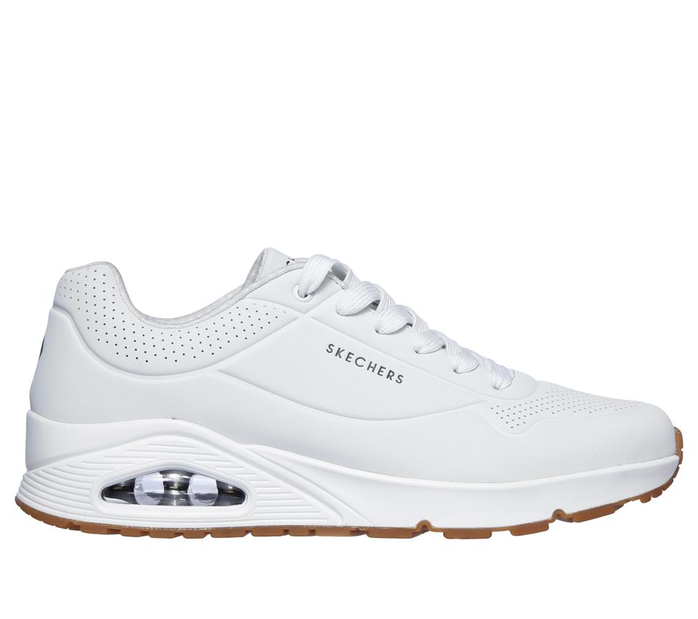 Men Skechers Uno - Stand on Air Lace Up White  USA |  4962-UTFDY