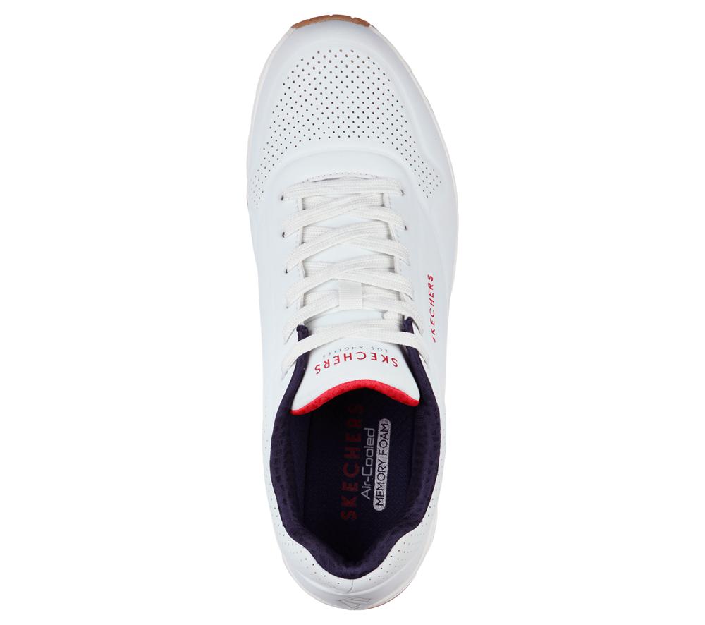 Men Skechers Uno - Stand on Air Sneakers White / Navy  USA |  7169-EFGRU