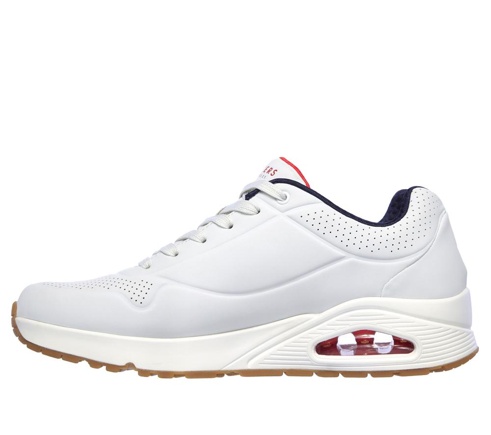 Men Skechers Uno - Stand on Air Sneakers White / Navy  USA |  7169-EFGRU