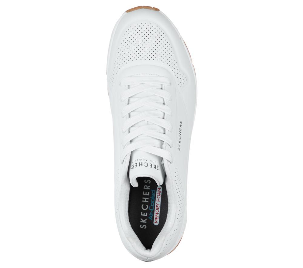 Men Skechers Uno - Stand on Air Sneakers White  USA |  9642-CVFJZ