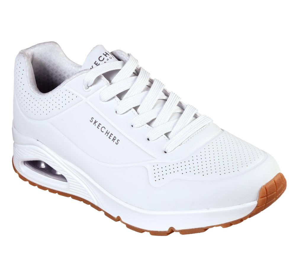Men Skechers Uno - Stand on Air Sneakers White  USA |  9642-CVFJZ