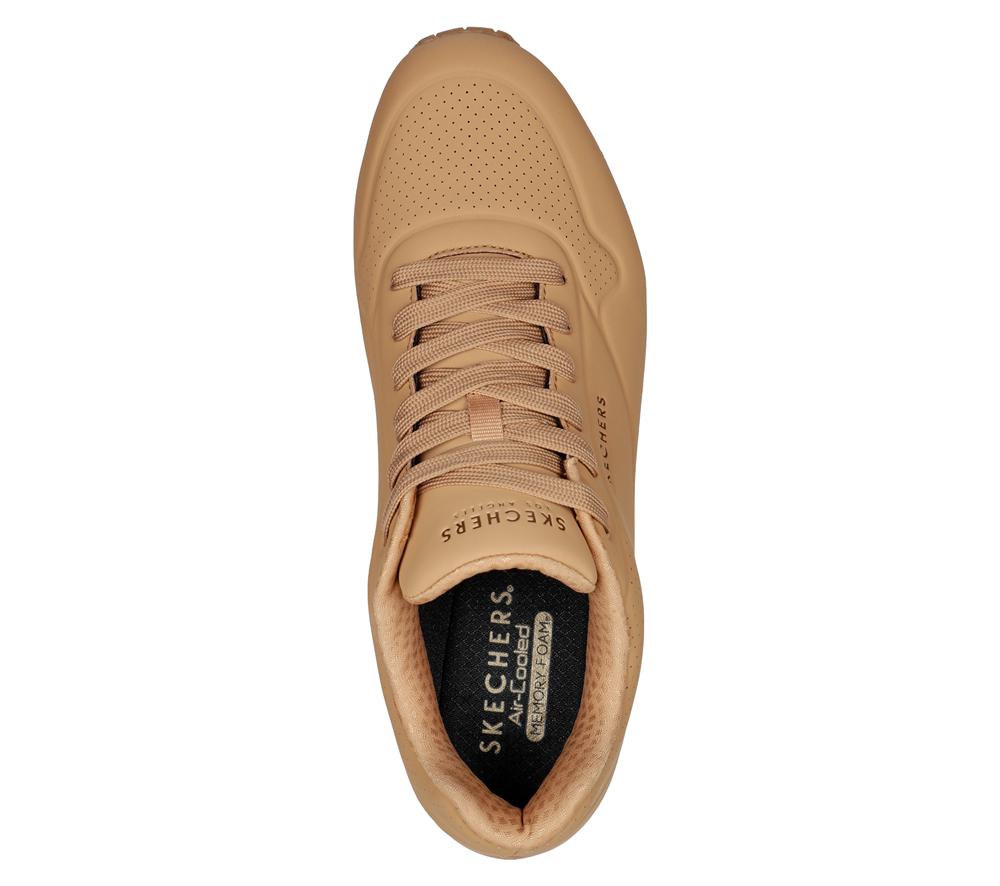 Men Skechers Uno - Stand on Air Sneakers Tan Grey  USA |  5894-LHCQB