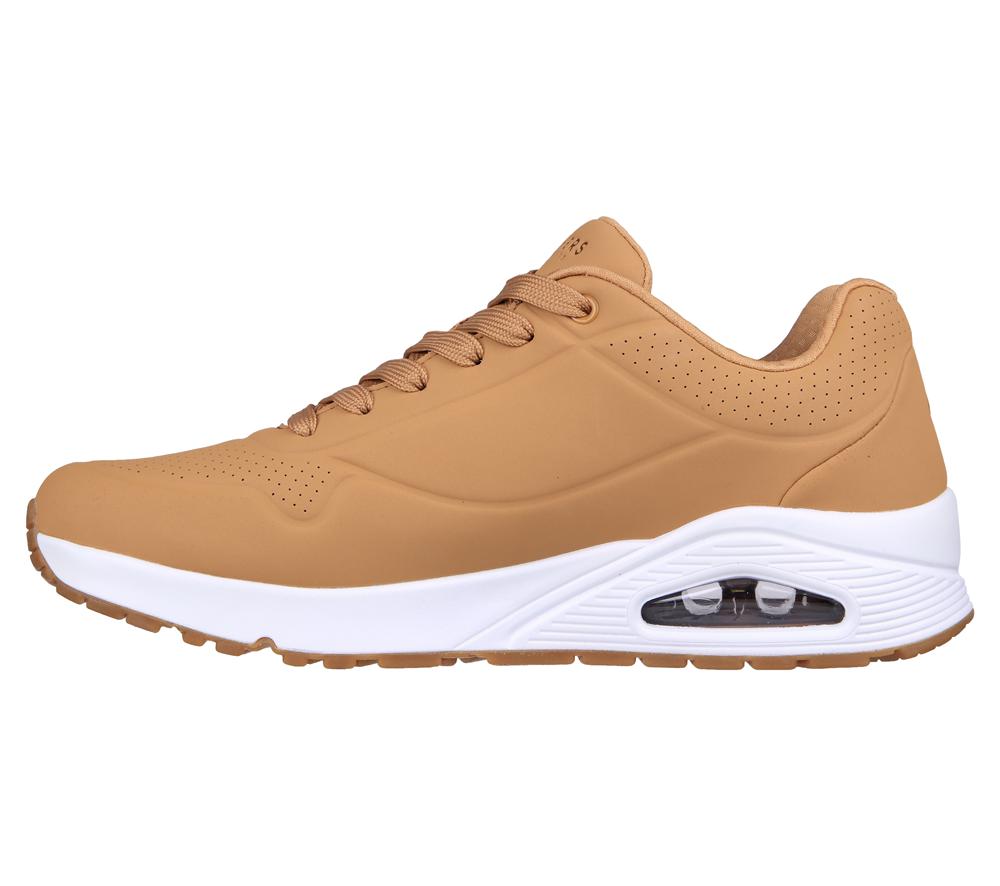 Men Skechers Uno - Stand on Air Sneakers Tan Grey  USA |  5894-LHCQB