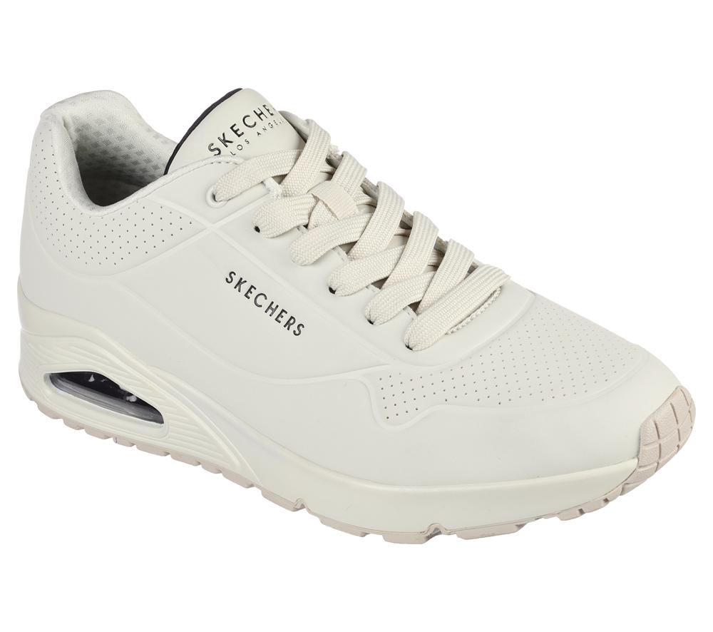 Men Skechers Uno - Stand on Air Sneakers Off White  USA |  2584-ZHKLE