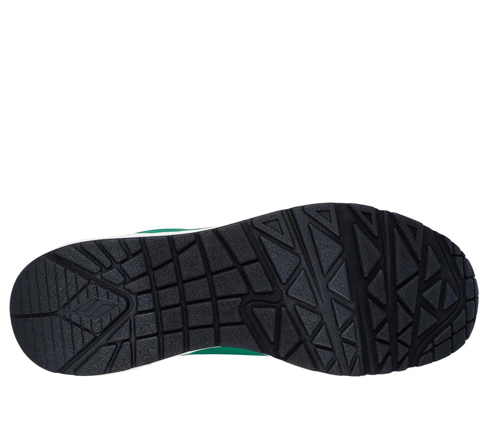 Men Skechers Uno - Stand on Air Sneakers Green / White  USA |  8692-RXMDO