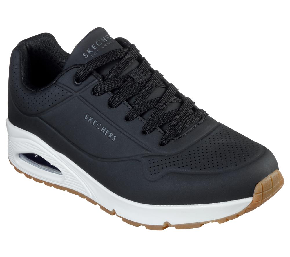 Men Skechers Uno - Stand on Air Sneakers Black  USA |  0917-VKDYX