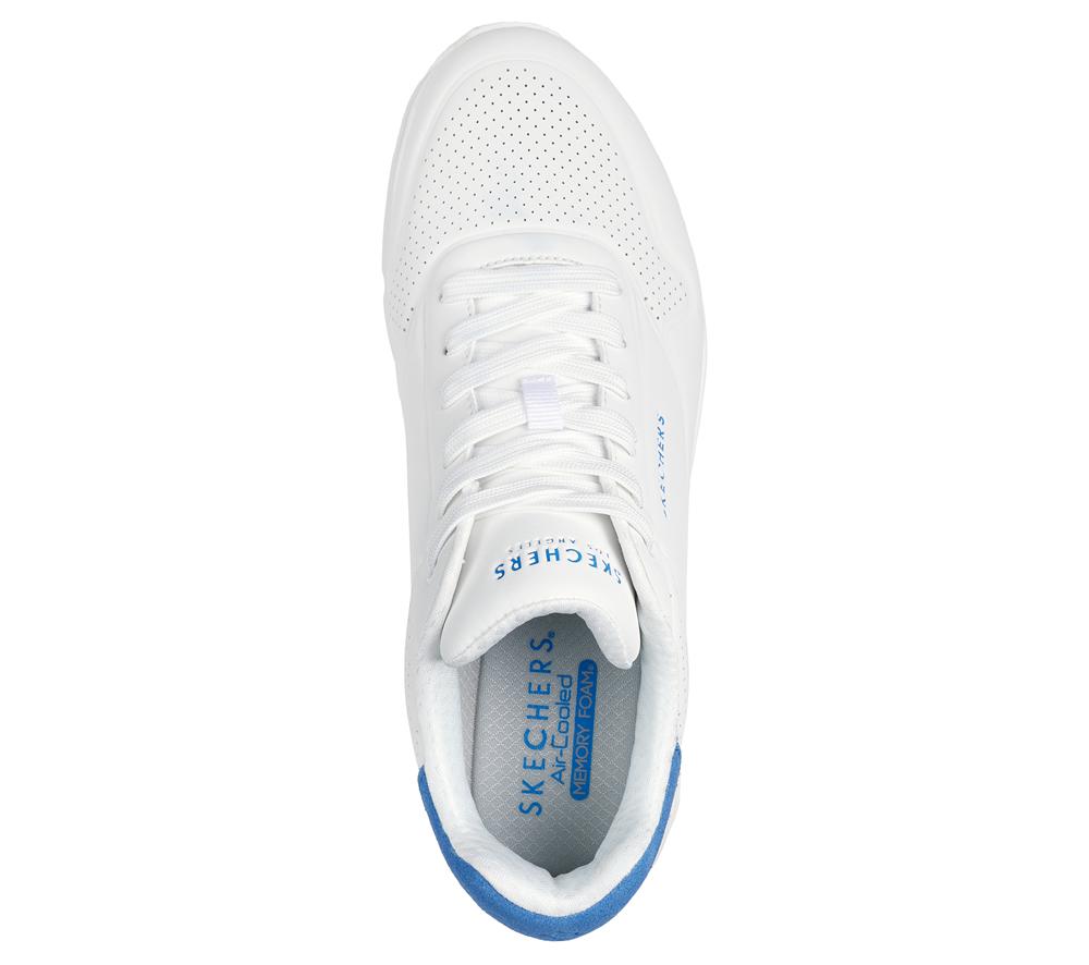 Men Skechers Uno - Suited On Air Lace Up White / Blue  USA |  2091-DASTK