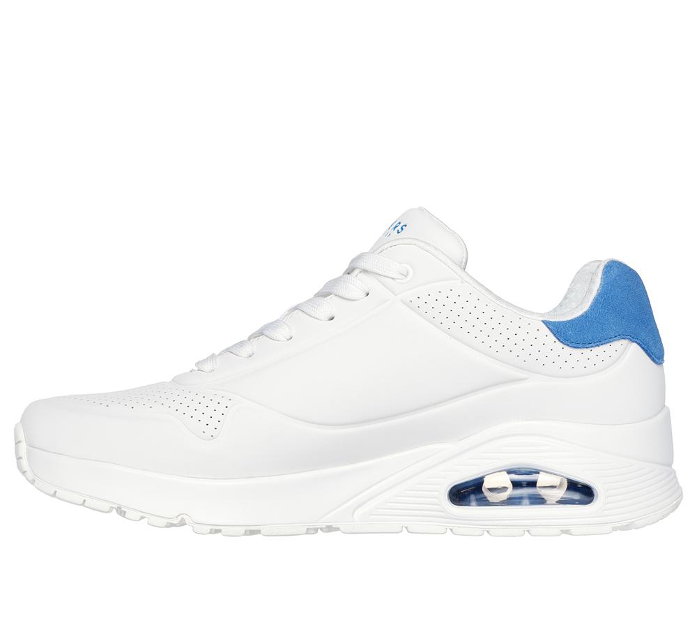 Men Skechers Uno - Suited On Air Lace Up White / Blue  USA |  2091-DASTK