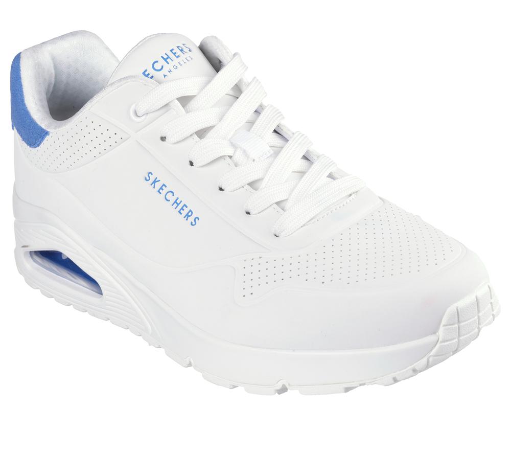 Men Skechers Uno - Suited On Air Lace Up White / Blue  USA |  2091-DASTK