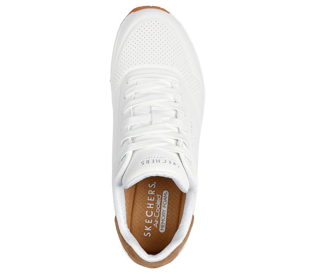 Men Skechers Uno - Suited On Air Lace Up White  USA |  2617-NJEKV
