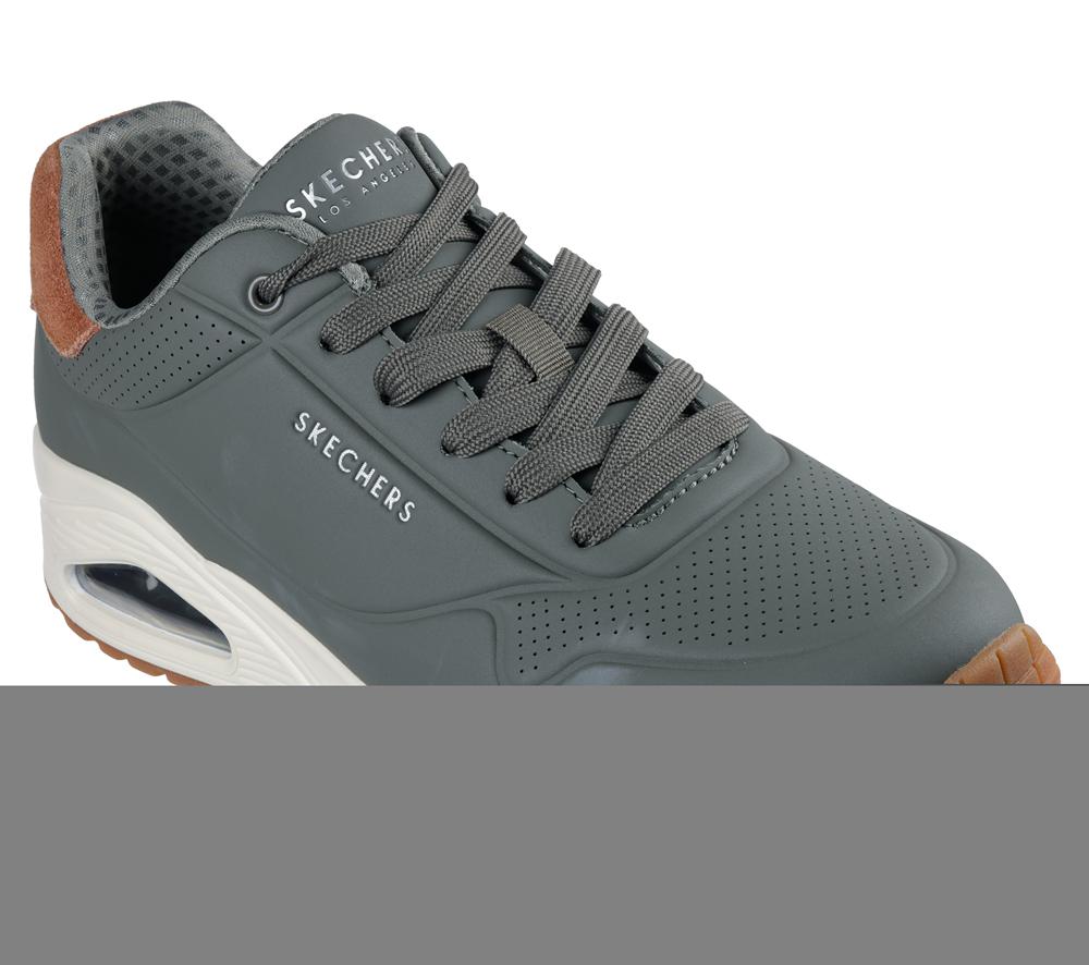 Men Skechers Uno - Suited On Air Lace Up Olive  USA |  1359-MJNUV
