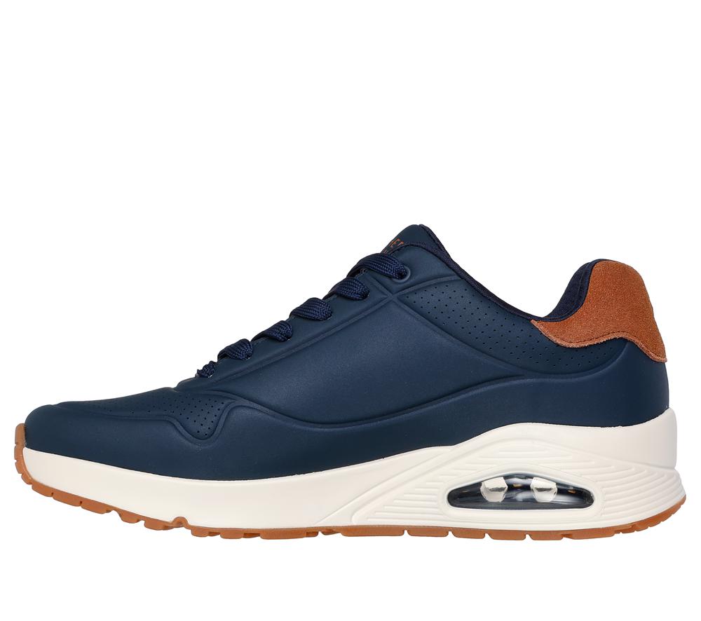 Men Skechers Uno - Suited On Air Lace Up Navy  USA |  9740-RFOPI