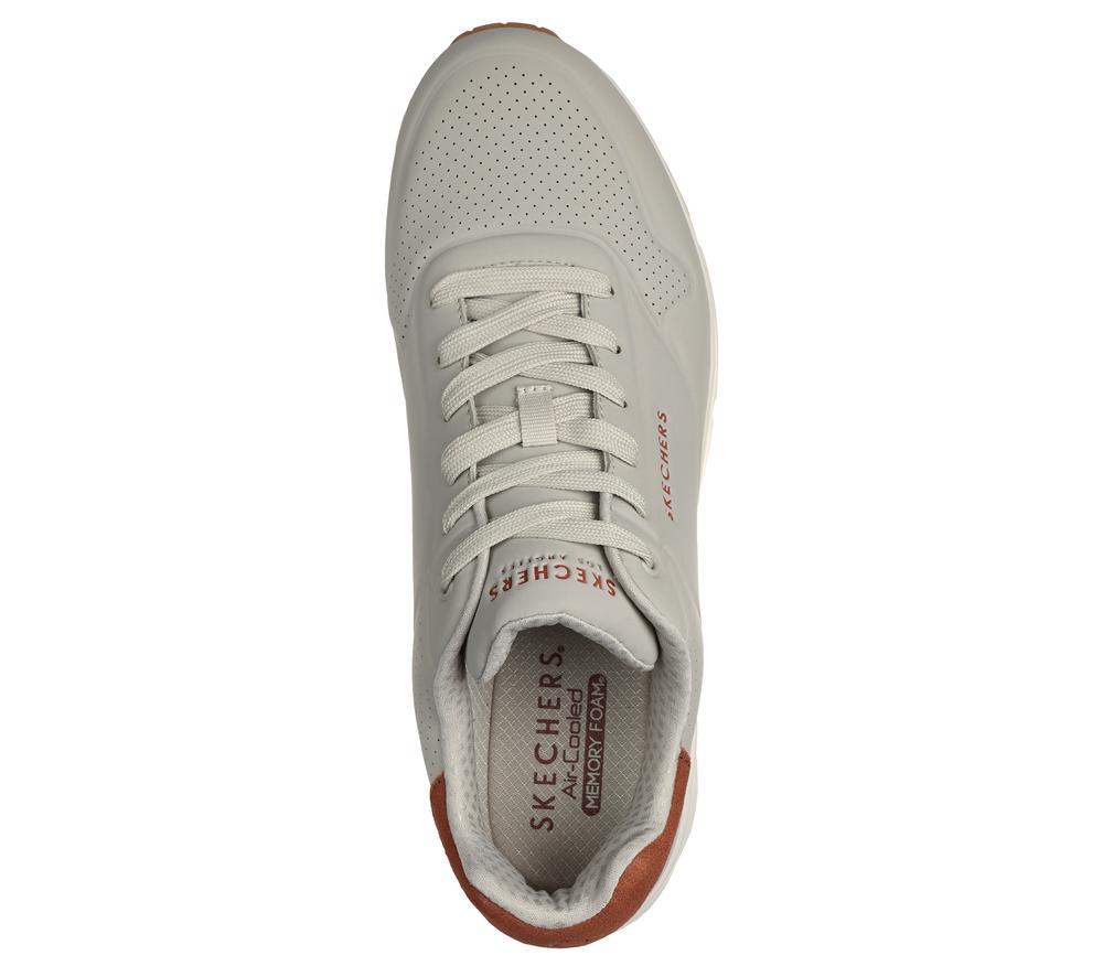Men Skechers Uno - Suited On Air Sneakers Natural White  USA |  1054-PXLWS