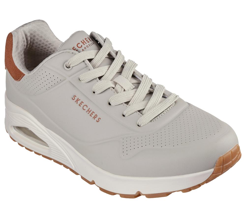Men Skechers Uno - Suited On Air Sneakers Natural White  USA |  1054-PXLWS