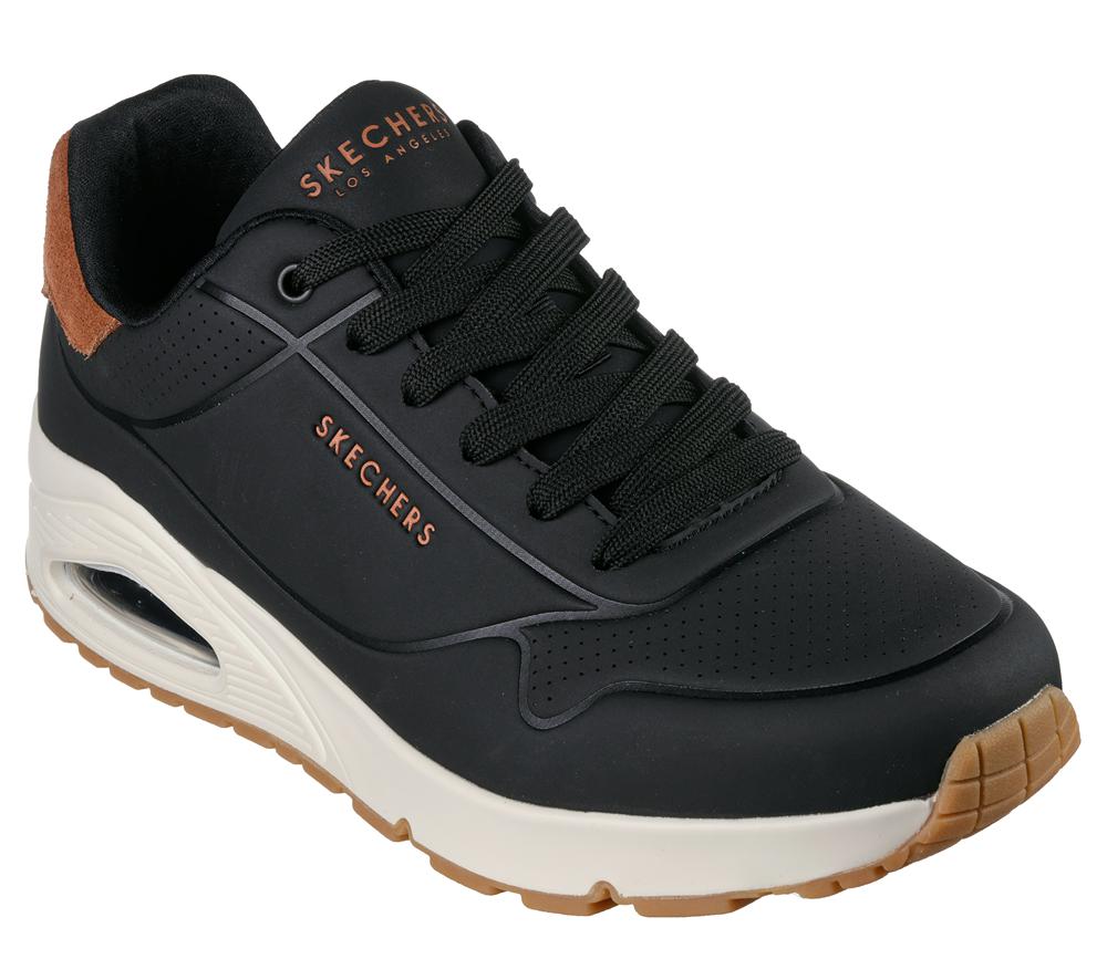 Men Skechers Uno - Suited On Air Sneakers Black  USA |  2685-CYVAU